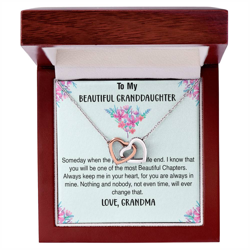 Two Hearts Necklace For Granddaughter Interlocking Hearts Necklace