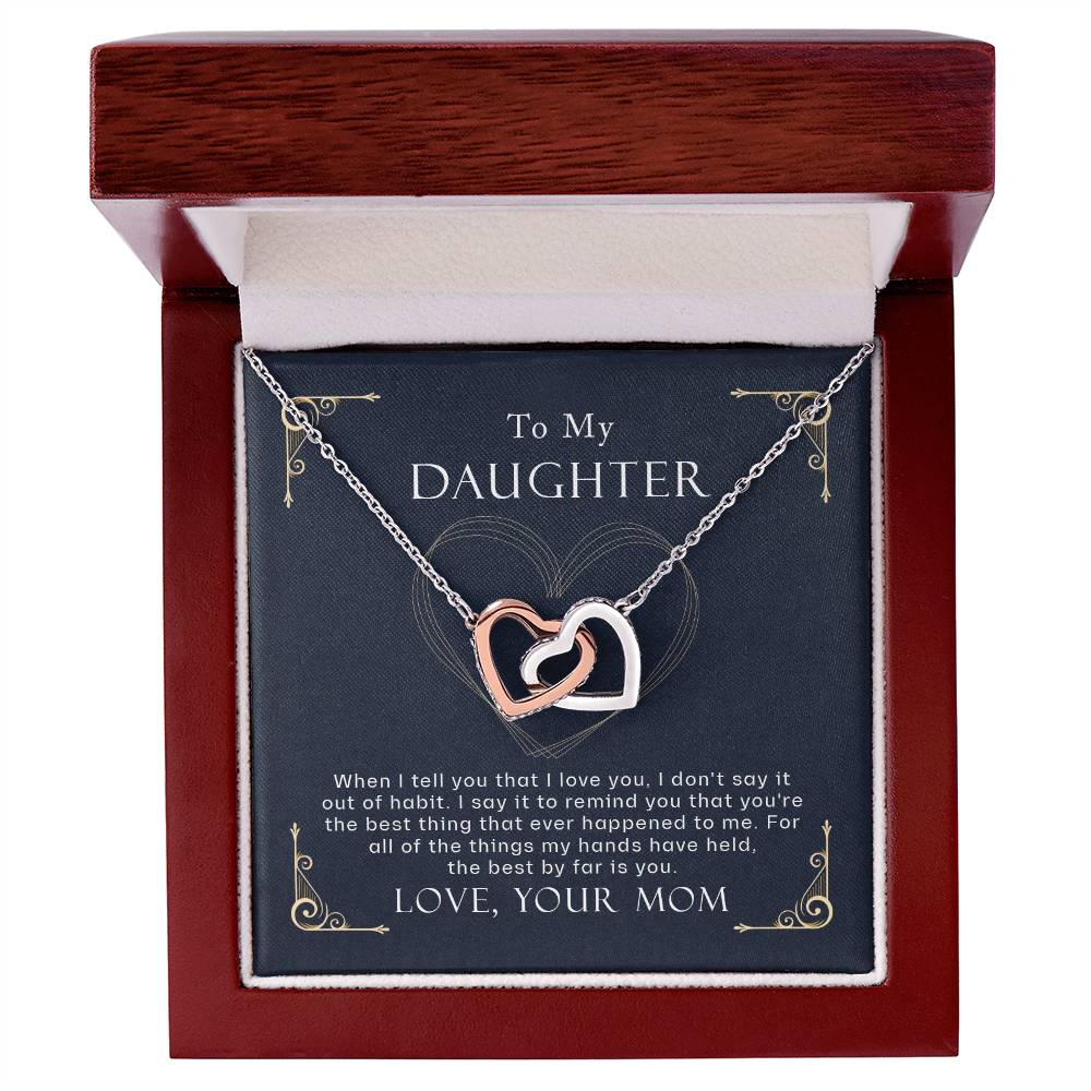 Collection Daughter - The Best By Far Is You - Interlocking Hearts Necklace