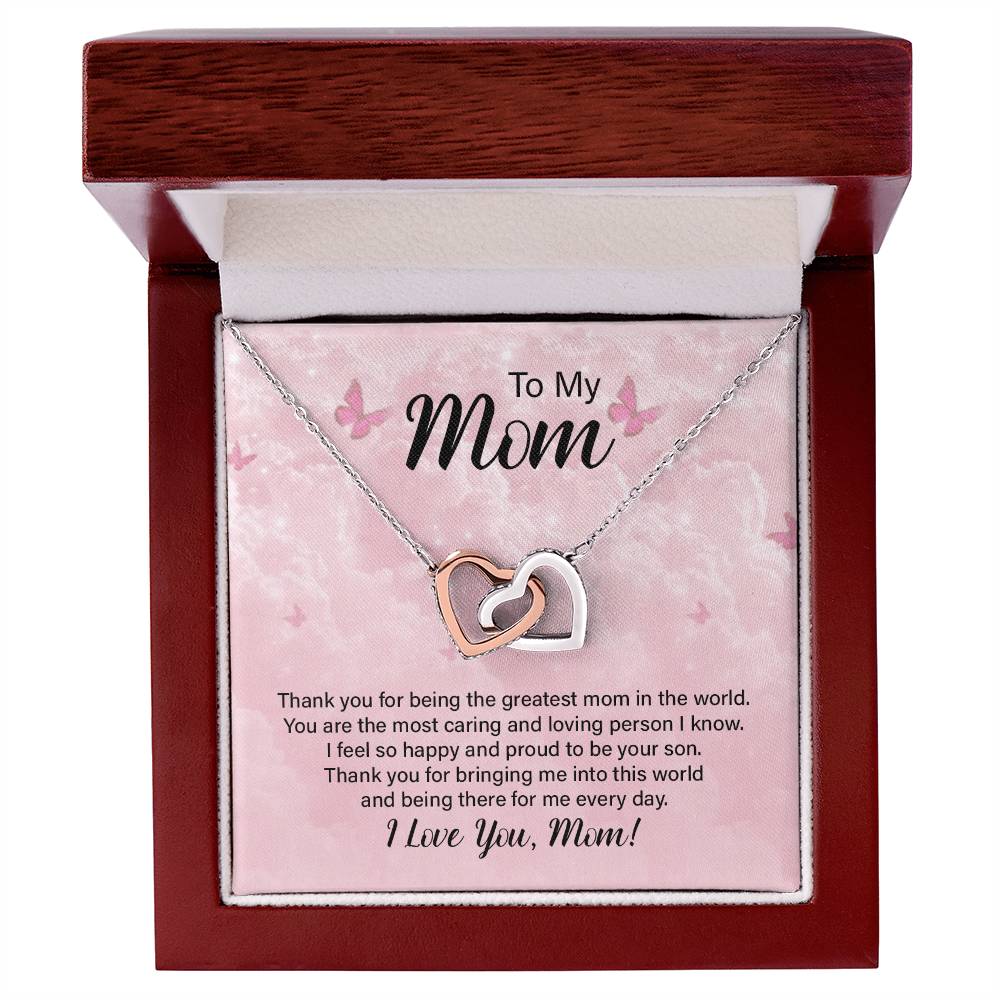 To My Boyfriend'S Mom Lovely Knot Necklace - Christmas Gift For Boyfriends Mom Pendant Necklace Mothers Day Gift For Boyfriends Interlocking Hearts Necklace