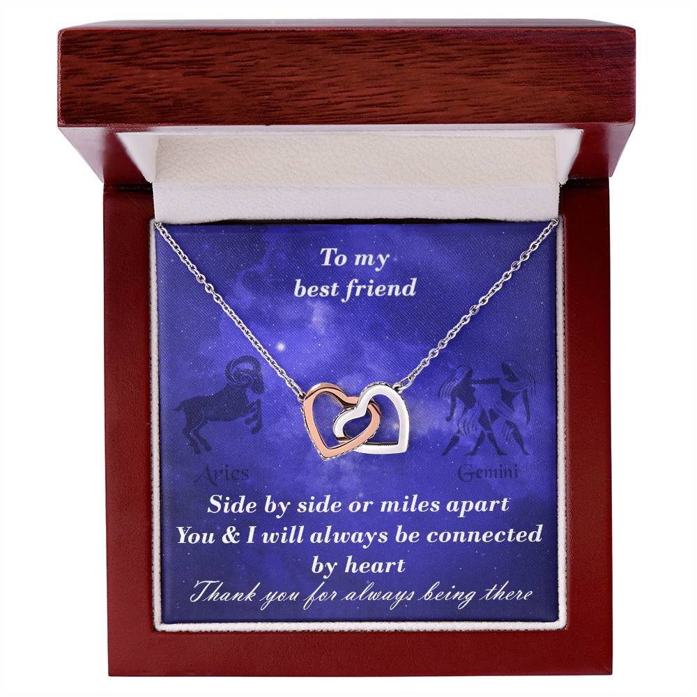 Aries To Gemini Best Friend Interlocked Hearts Necklace Interlocking Hearts Necklace