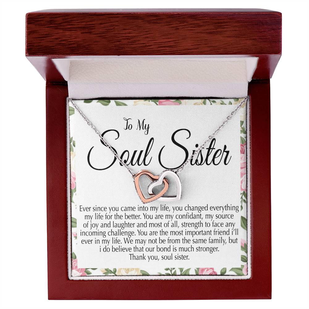 Best Gift For Soul Sister Interlocking Hearts Necklace