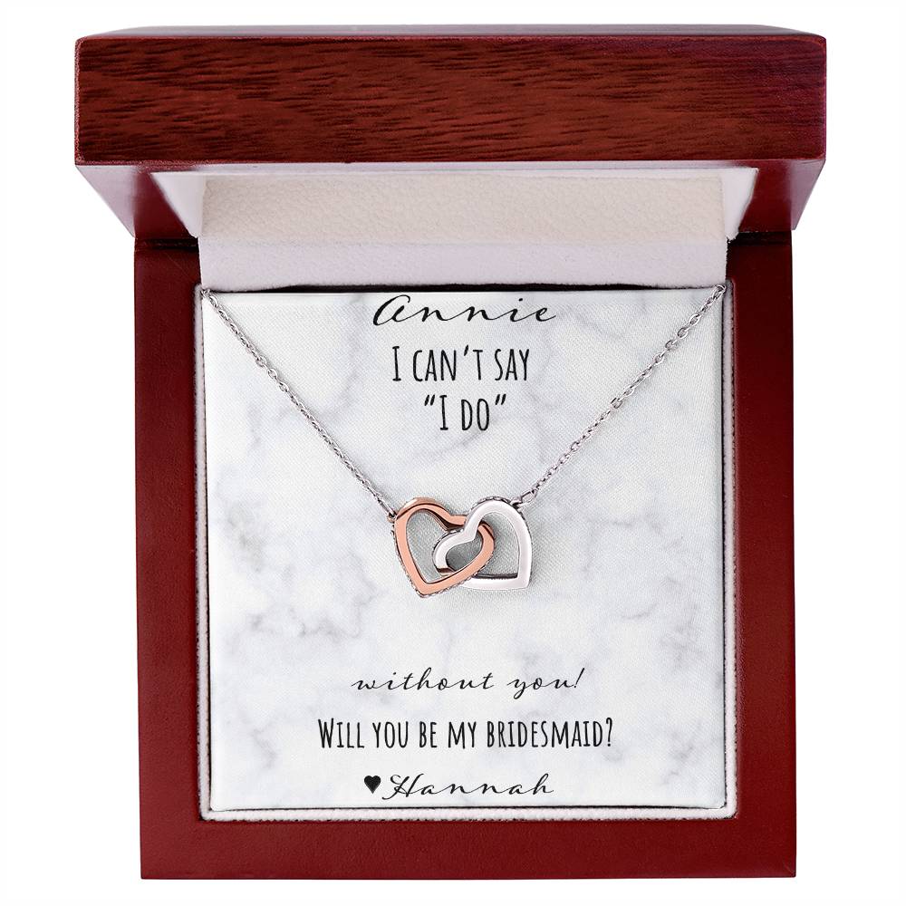 I Can'T Say I Do Without You - Marble Interlocking Hearts Necklace