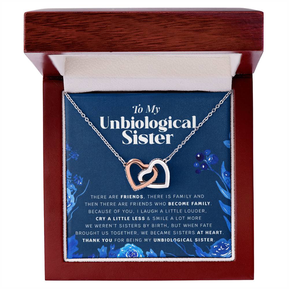 Unbiological Sister Necklace Gift Jewelry Gifts For Best Friend Birthday Thank You Interlocking Hearts Necklace