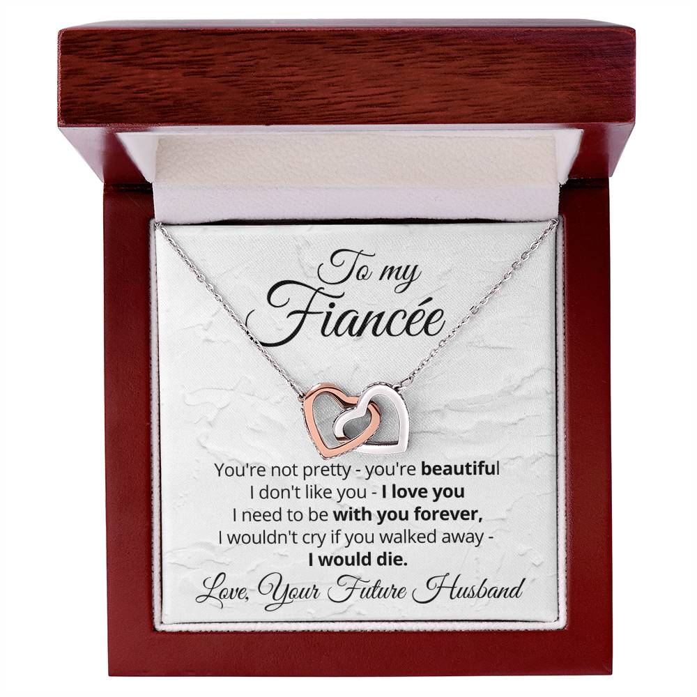 Fiancee Necklace Gift Linked Hearts Interlocking Hearts Necklace