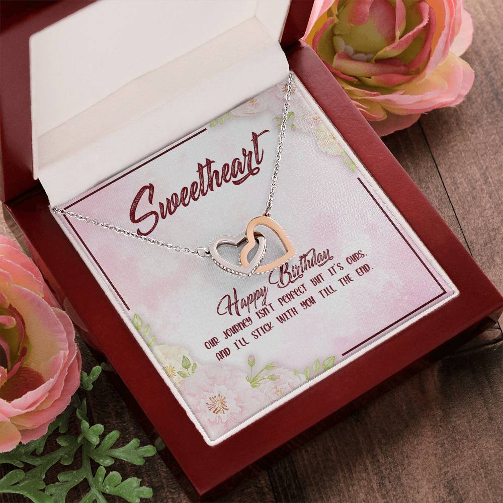 Happy Birthday Sweetheart- Interlocking Hearts Necklace