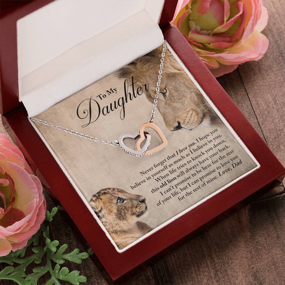 Daughter - Believe In Yourself - Necklace Interlocking Hearts Necklace