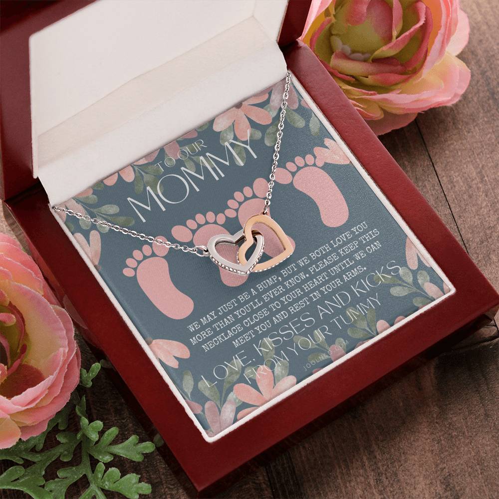 Twin Baby Gift Twins Baby Shower Future Mom Of Twins Twins Gender Reveal Twin Bump To Mom Gift From Twins Mothers Day Gift Twin Mama Interlocking Hearts Necklace