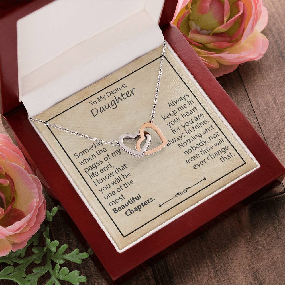 To My Dearest Mother Daughter Jewellery Interlocking Hearts Necklace
