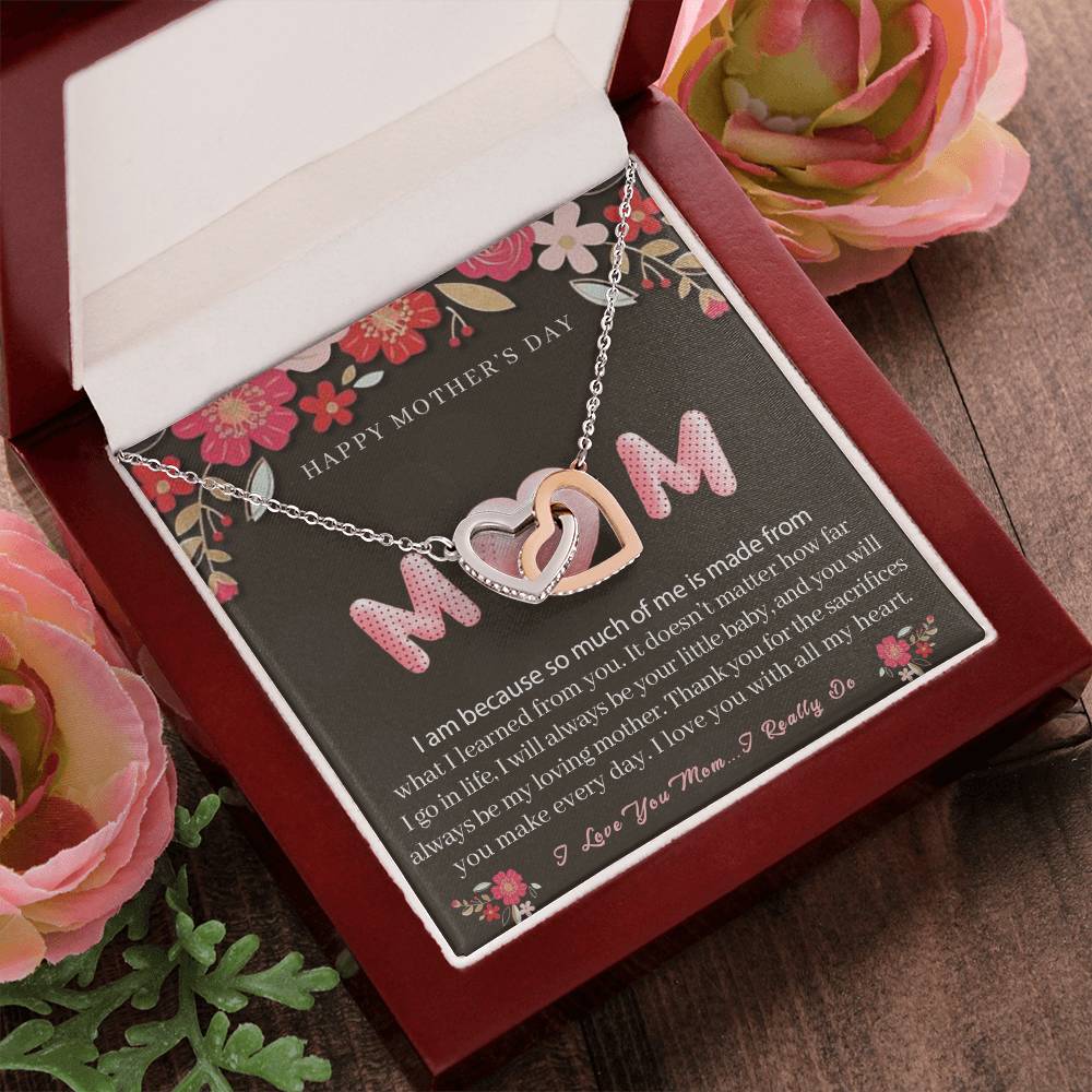 Unique Necklace Gift For Mom Interlocking Hearts Necklace