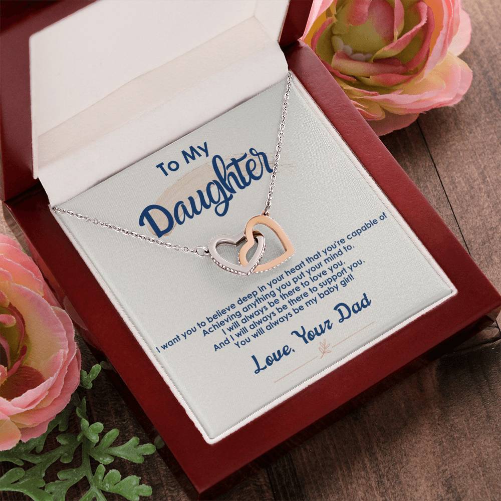 Collection Daughter - You'Re Capable Of Achieving Anything - Interlocking Hearts Necklace