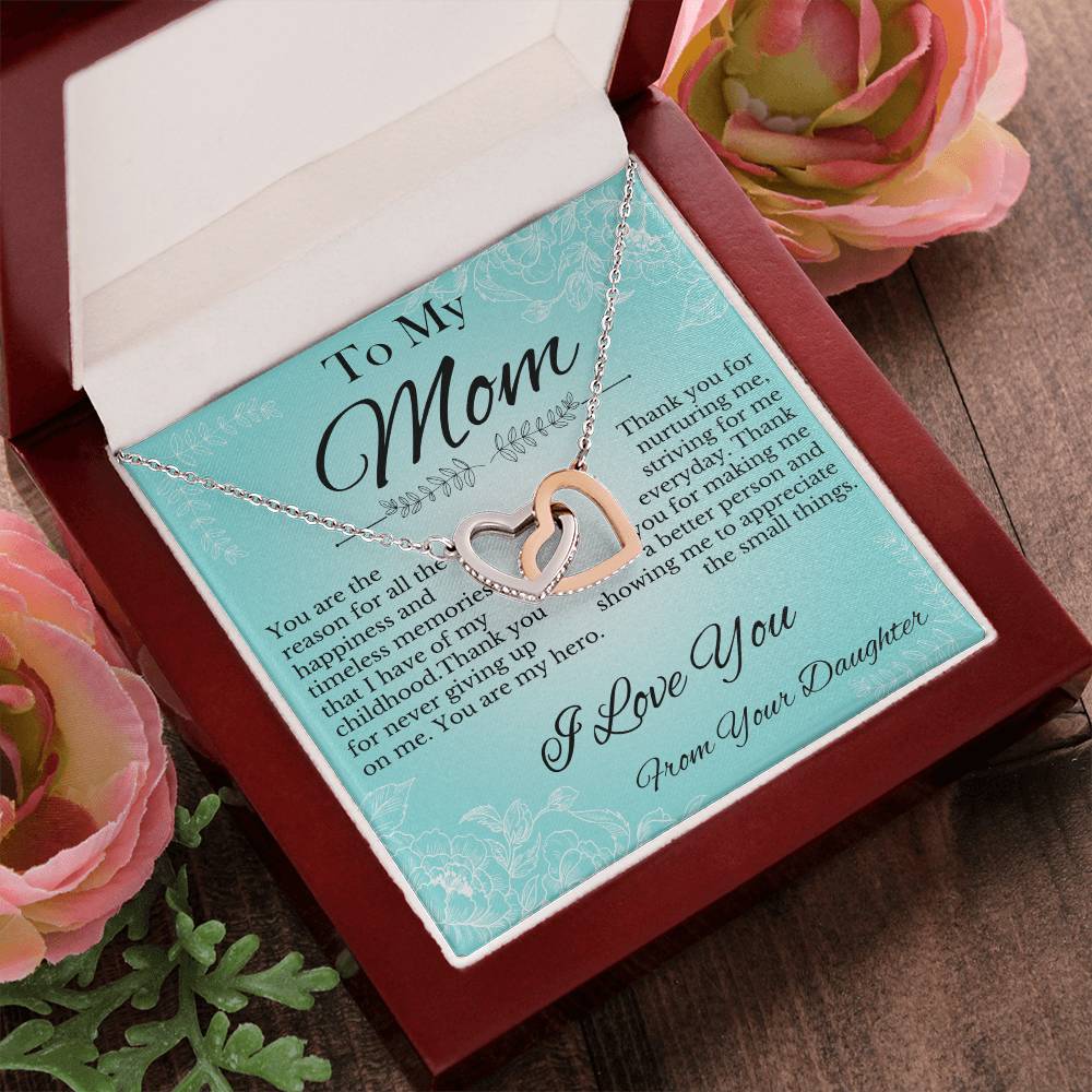 Mother'S Day Gifts From Daughter Gift Ideas 2021 Best Gifts For Mom 2021 Two Hearts Interlocking Hearts Necklace