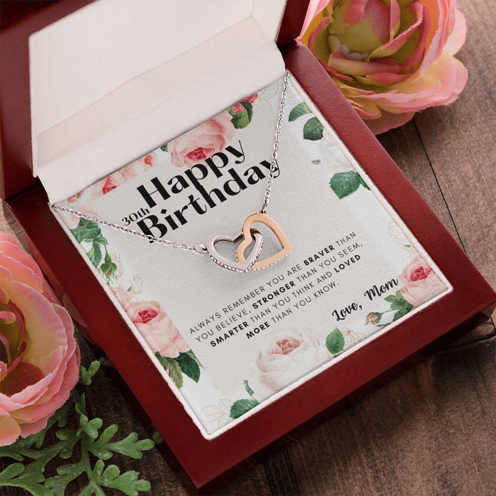 30Th Birthday Gifts For Daughter Necklace For Daughter 3 Decade Jewelry 30 Years Old 30Th Birthday Gift Necklace Jewelry Gift For Daughter Interlocking Hearts Necklace