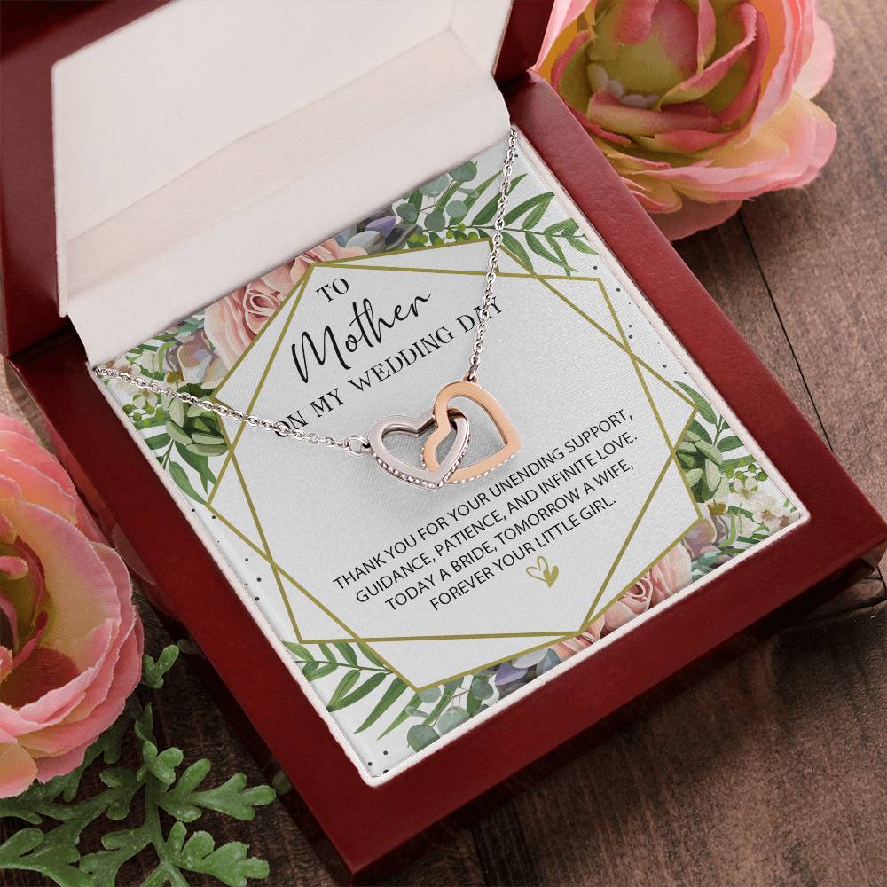 Gift For Mom On Wedding Day Necklace Mother Wedding Gift Necklace Mom Wedding Interlocking Hearts Necklace Thank You Momther Wedding Gift