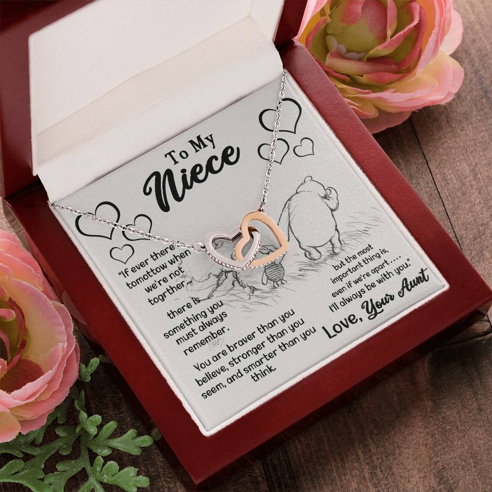 To My Niece Love Your Aunt Interlocking Hearts Necklace Gift For Niece Niece Gift From Aunt Niece Necklace Niece Birthday Gift