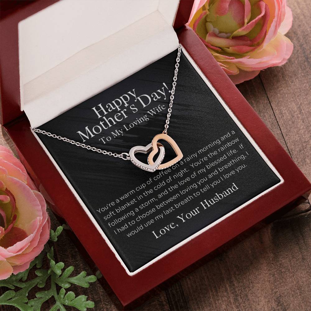 To My Loving Wife Mother'S Day Necklace Interlocking Hearts Necklace