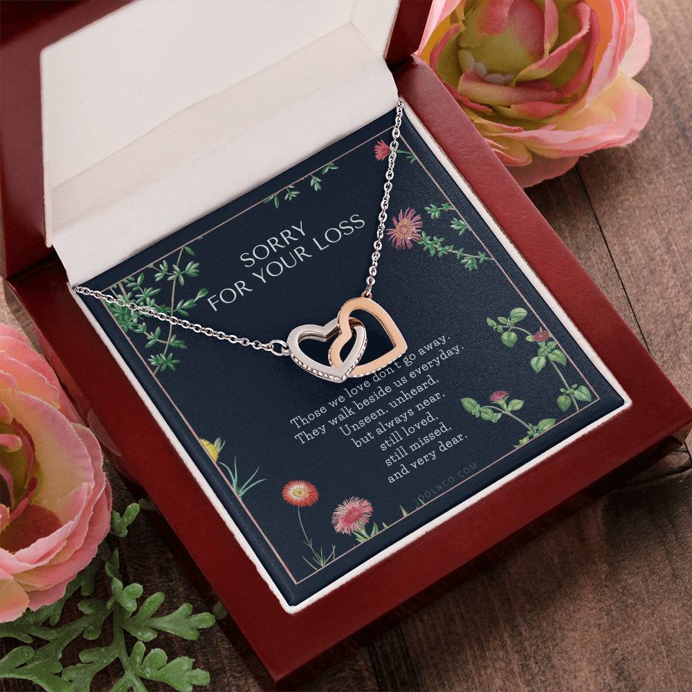 Cat Memorial Necklace Dog Memorial Necklace Pet Memorial Necklace Pet Sympathy Gift Pet Loss Gift Interlocking Hearts Necklace