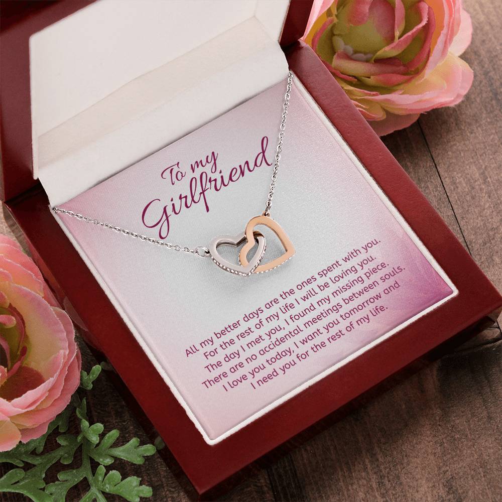 Interlocking Hearts Necklace For Your Girl