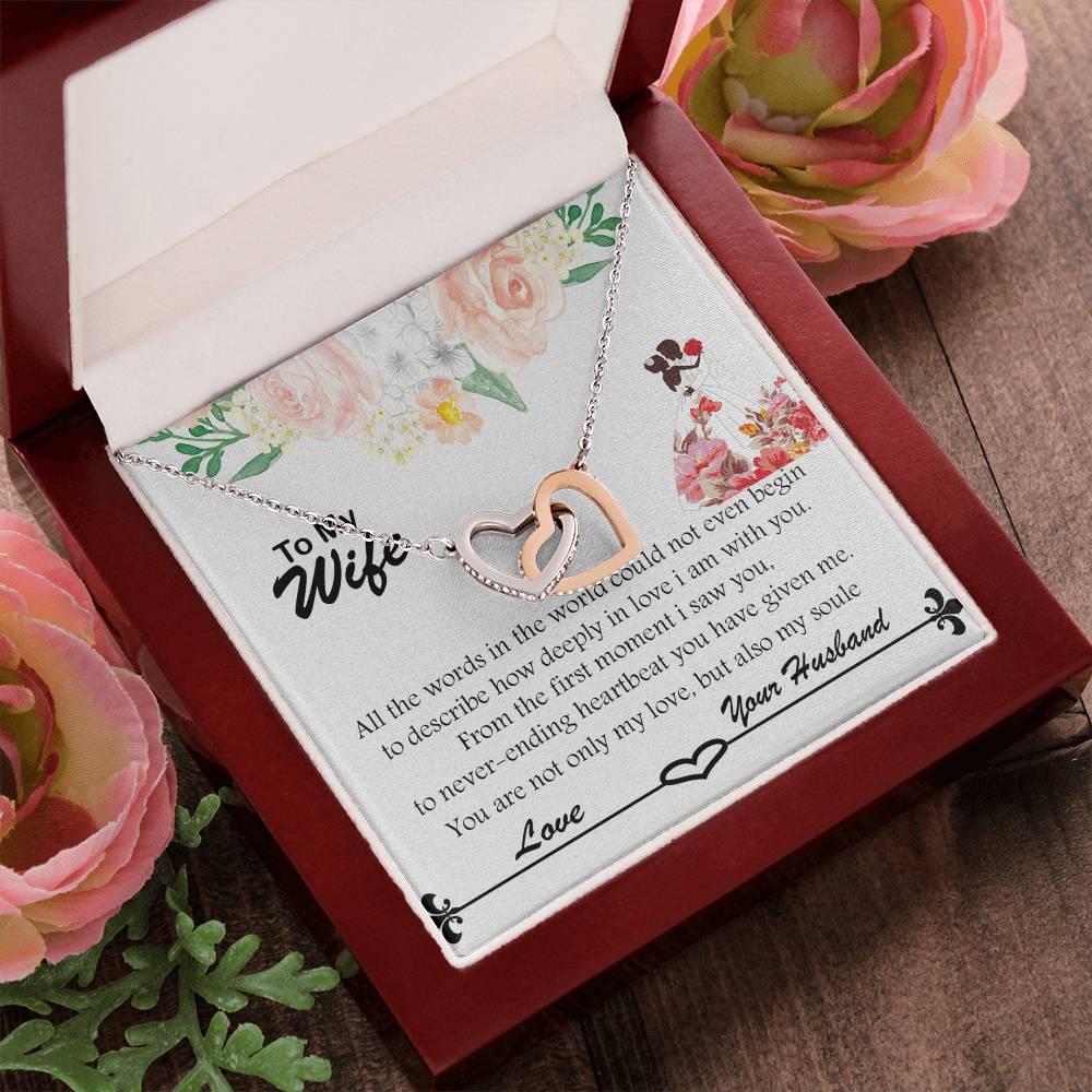 Gift For Wife To Show Just How Deeply In Love You Are. Interlocking Hearts Necklace