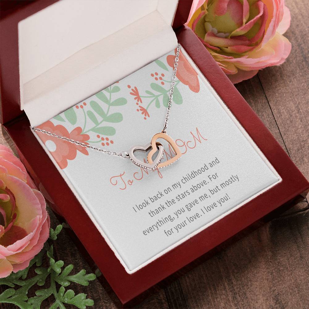 Mom Gift Necklace For Mom Personalized Necklace Initial Jewelry Family Necklace New Mom Necklace 14Kt Gold Filled Silver Interlocking Hearts Necklace