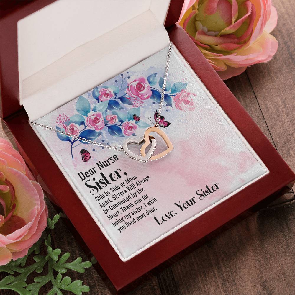 Dear Nurse Sister - Interlocking Heart Necklace Interlocking Hearts Necklace