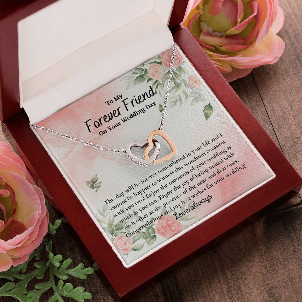 Wedding Gift - To My Best Friend Interlocking Hearts Necklace