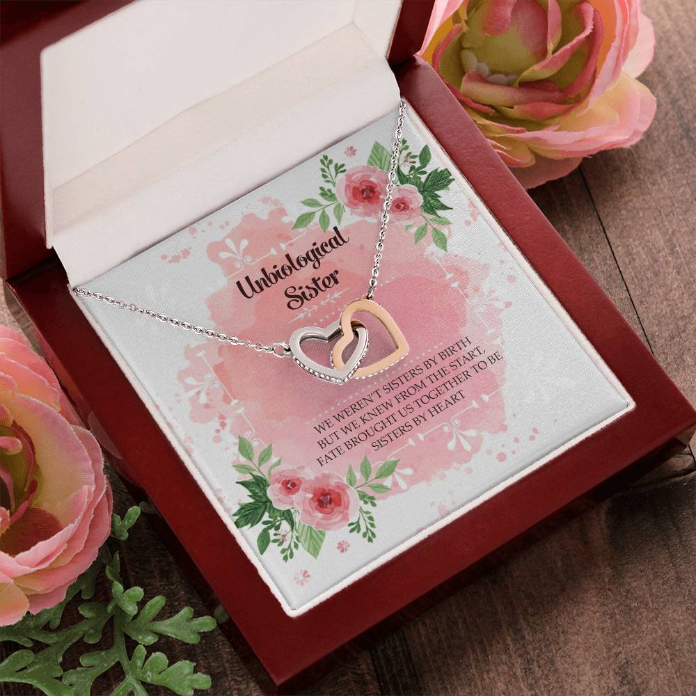 Sisters By Heart - Best Gift For Sister Interlocking Hearts Necklace