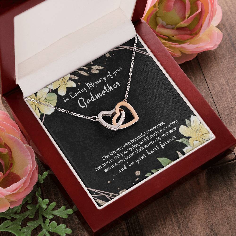 Loss Of Godmother Memorial Sympathy Gift Necklace Interlocking Hearts Necklace