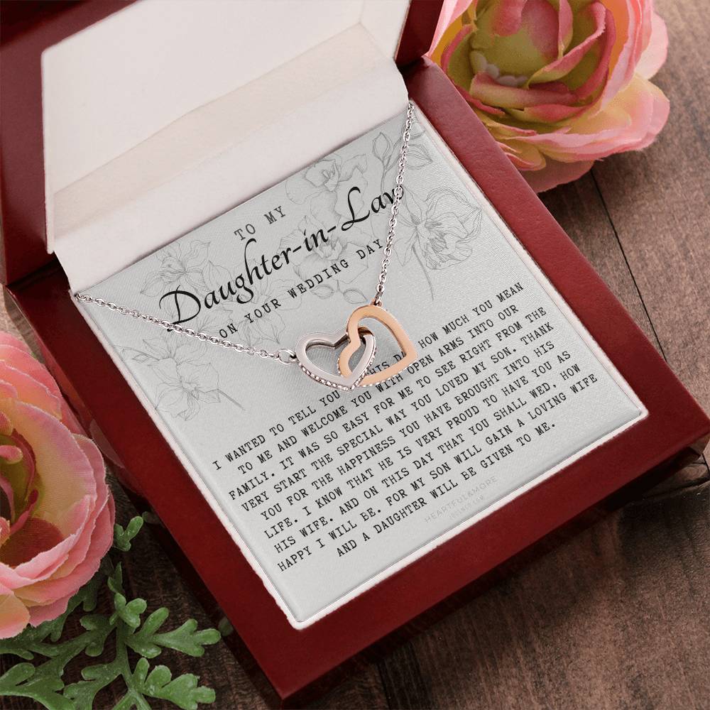Daughter In Law Gift On Wedding Day Future Daughter In Law Wedding Gift Bride Gift From Mother In Law Daughter In Law Necklace Interlocking Hearts Necklace