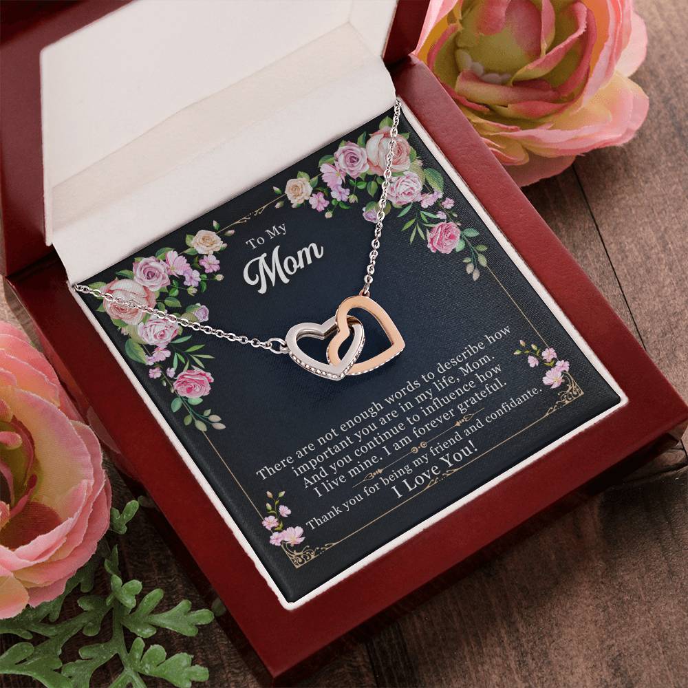 To My Mom - Interlocking Heart Necklace Interlocking Hearts Necklace