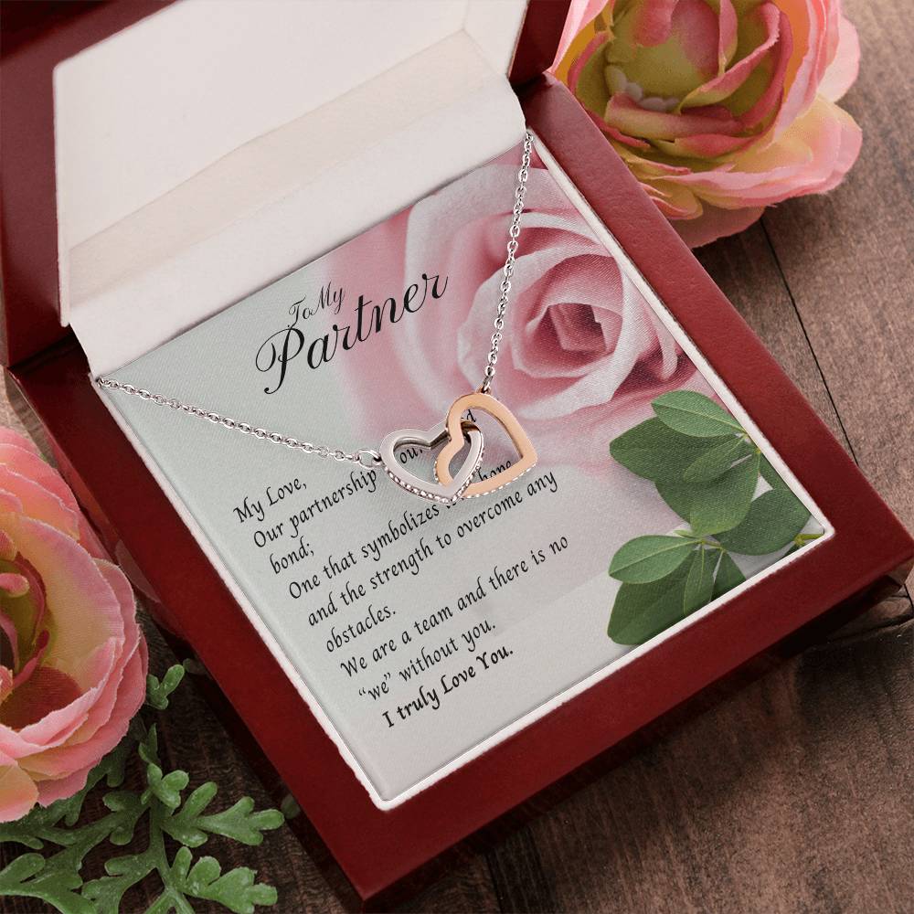 To My Partner Necklace Interlock Heart Promise Gift Birthday Gift Christmas Gift Interlocking Hearts Necklace