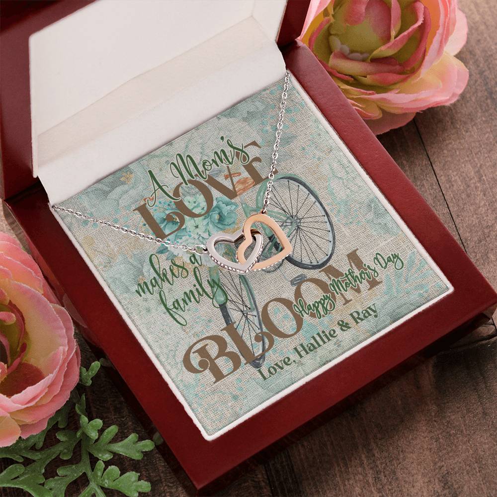 Mother'S Day Sparkly Necklace Two Hearts Pendant For Mom Gift For Your Amazing Mom And Stepmom Premium Quality Gift For Mom Interlocking Hearts Necklace
