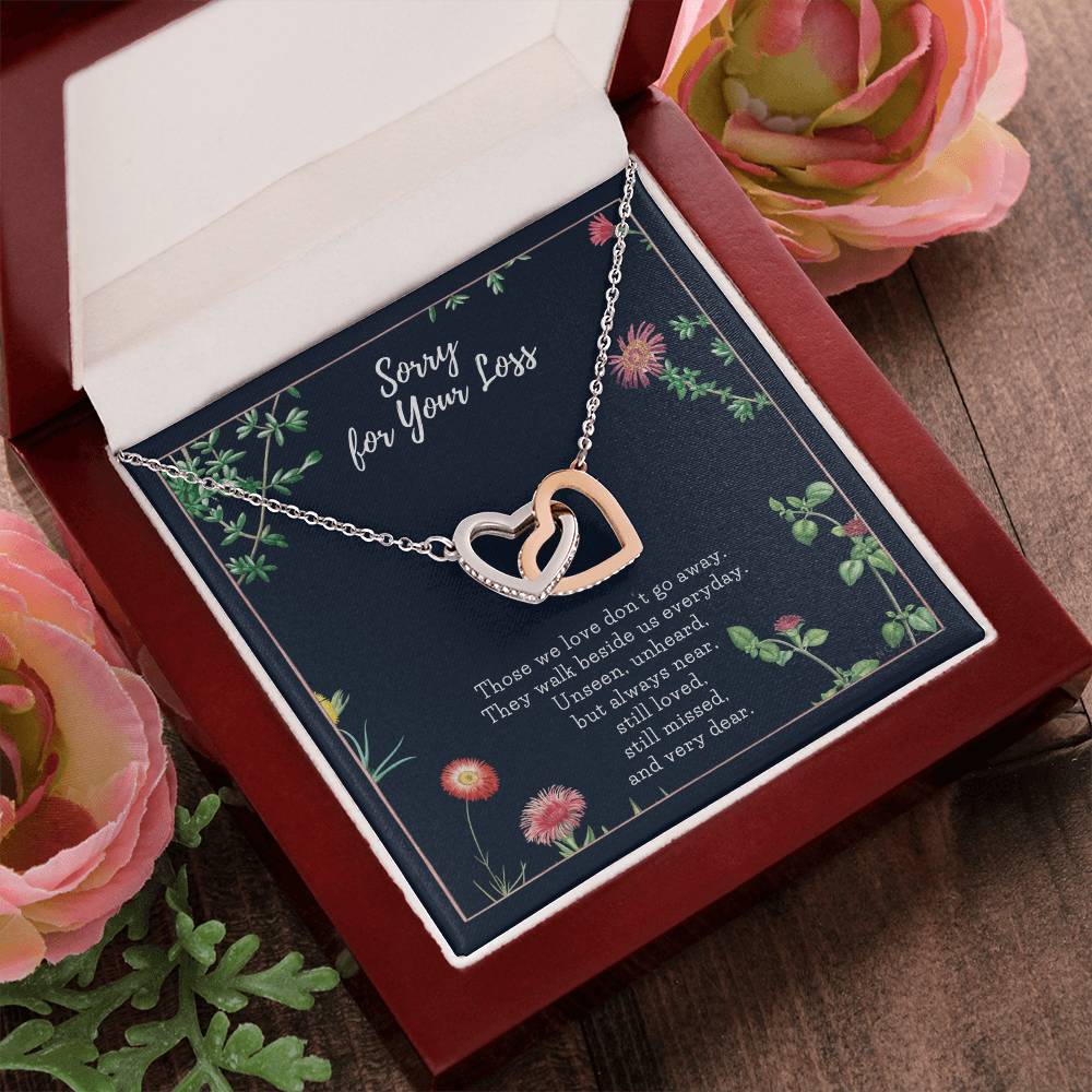Cat Memorial Necklace Dog Memorial Necklace Pet Memorial Necklace Pet Sympathy Gift Pet Loss Gift Interlocking Hearts Necklace