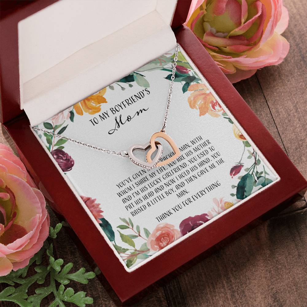 To My Boyfriends Mom - Floral Interlocking Hearts Necklace