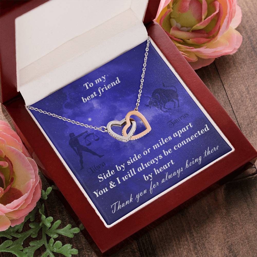 Libra To Taurus Best Friend Interlocked Hearts Necklace Interlocking Hearts Necklace