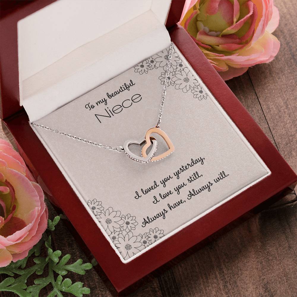 To My Beautiful Niece Interlocking Hearts Necklace