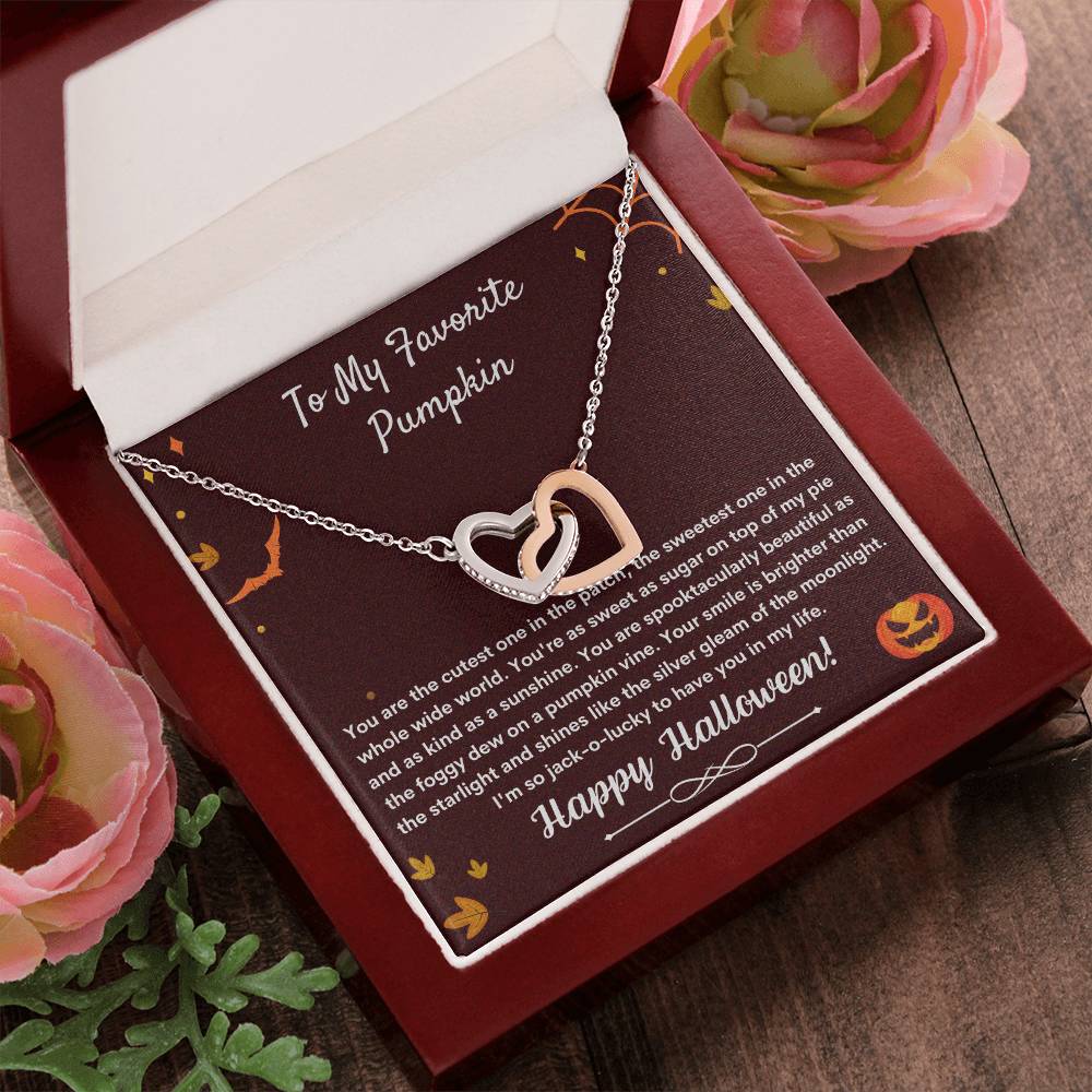 To My Favorite Pumpkin - Happy Halloween - Necklace Interlocking Hearts Necklace