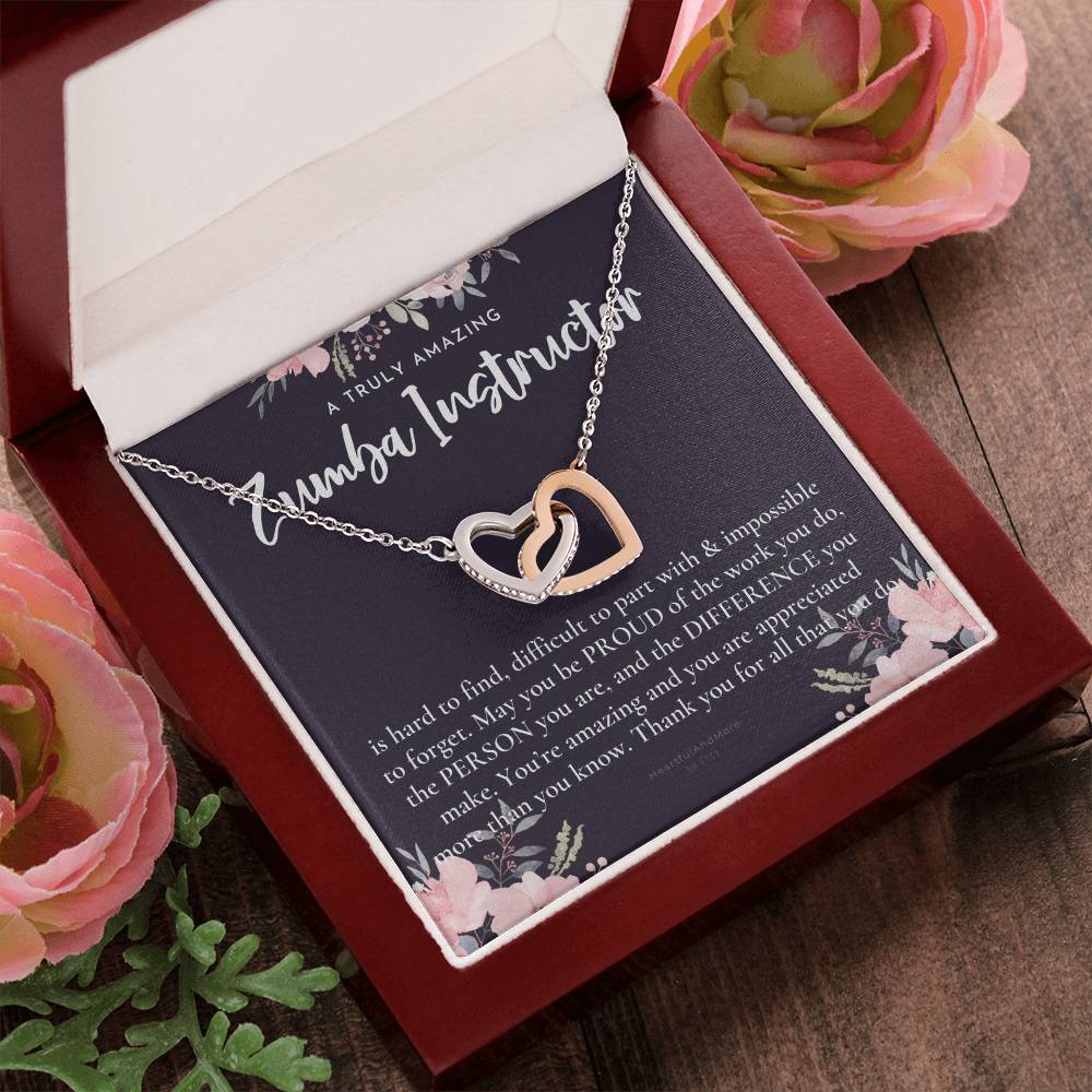 Gift For Zumba Instructor Zumba Instructor Appreciation Gift A Truly Amazing Zumba Instructor Gift Interlocking Hearts Necklace