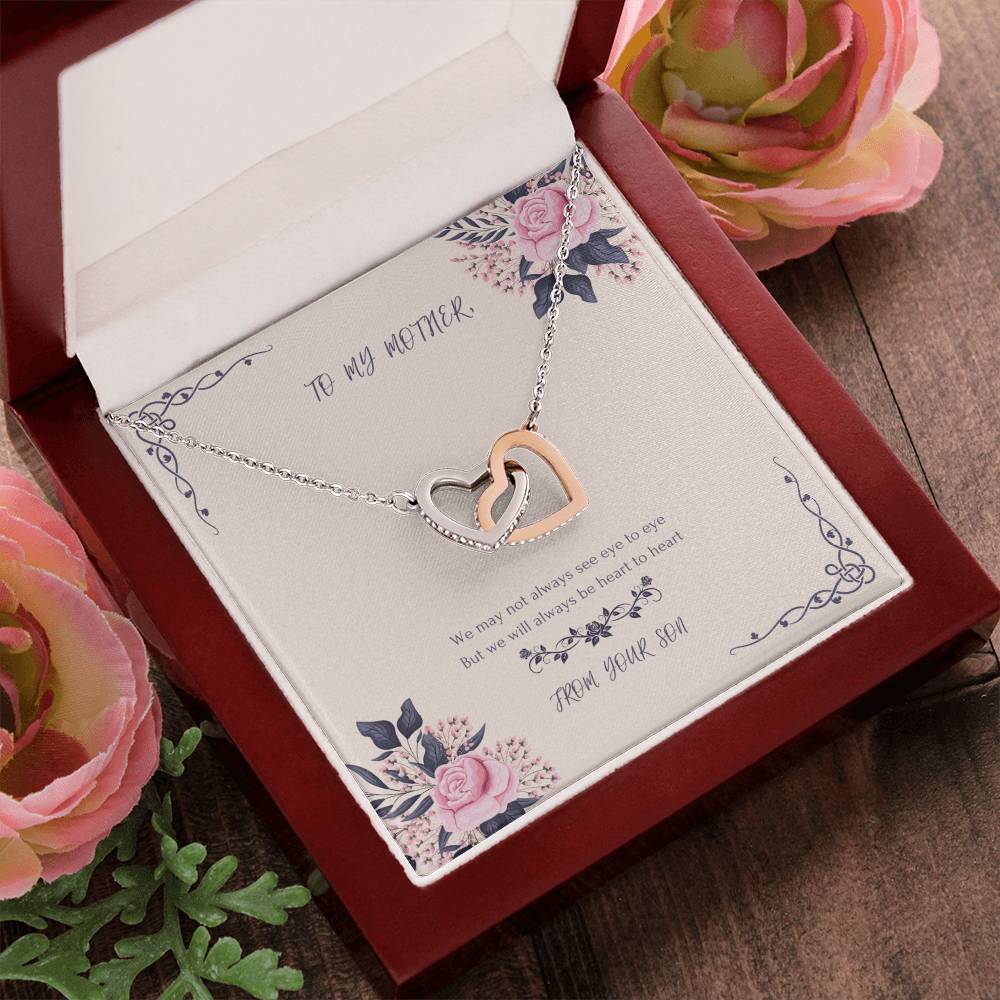 Heart To Heart Never-Ending Love Necklace From Son Interlocking Hearts Necklace
