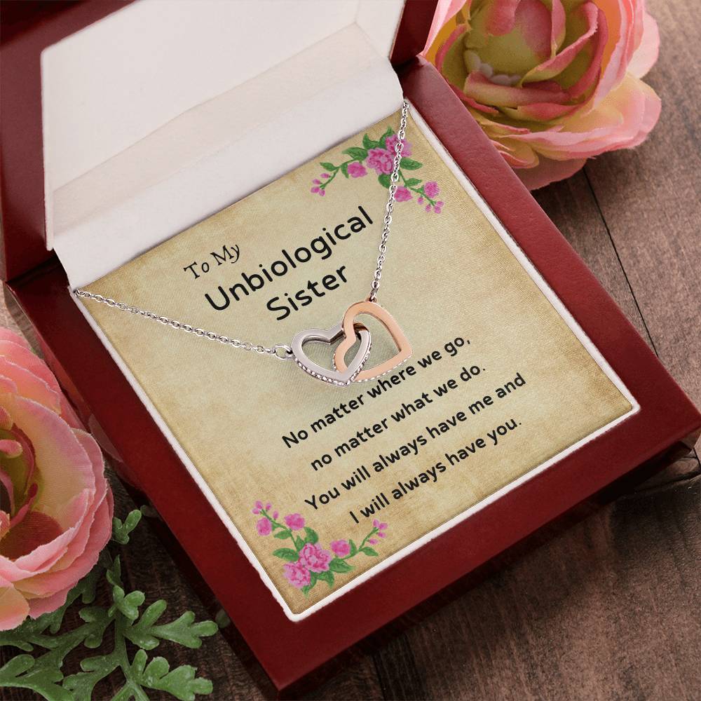 Unbiological Sister Interlocking Necklace Interlocking Hearts Necklace