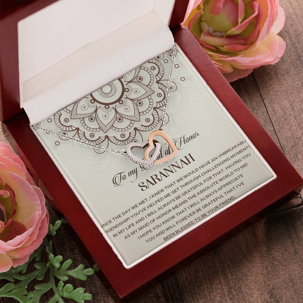 Maid Of Honor Gift Necklace Maid Of Honor Wedding Giftpersonalized Maid Of Honor Gift Interlocking Hearts Necklace For Maid Of Honor Gift