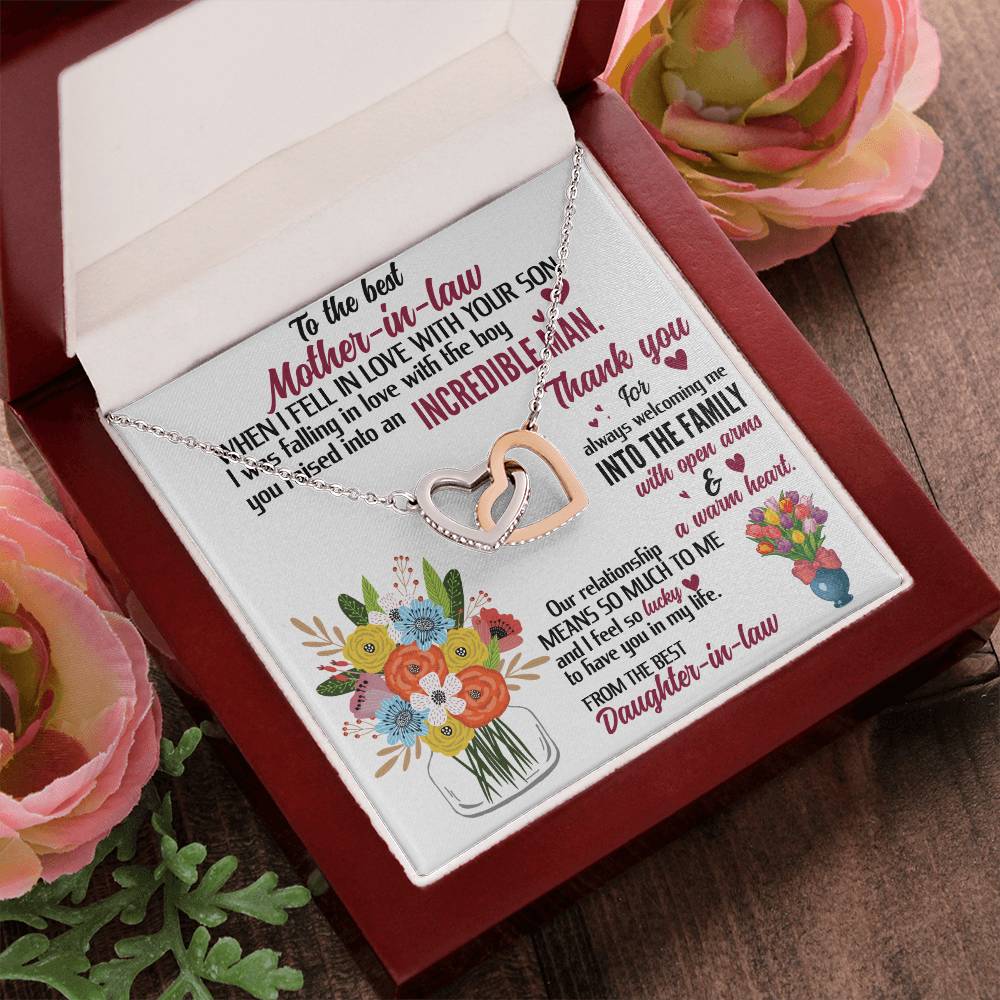 For The Best Mother-In-Law! Interlocking Hearts Necklace