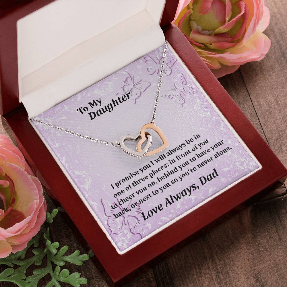 To My Daughter Always With You Never Ending Love Hearts Necklace Interlocking Hearts Necklace
