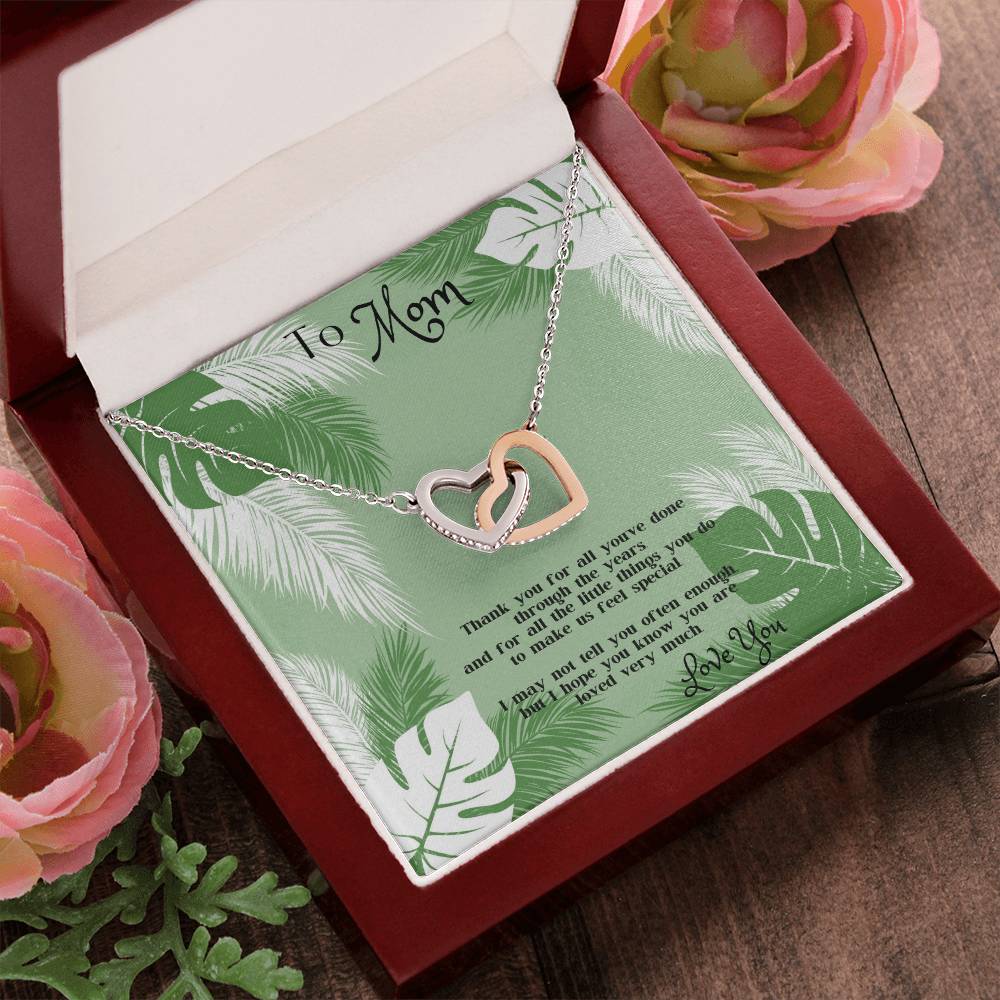 To Mom Interlocking Hearts Necklace-Love You
