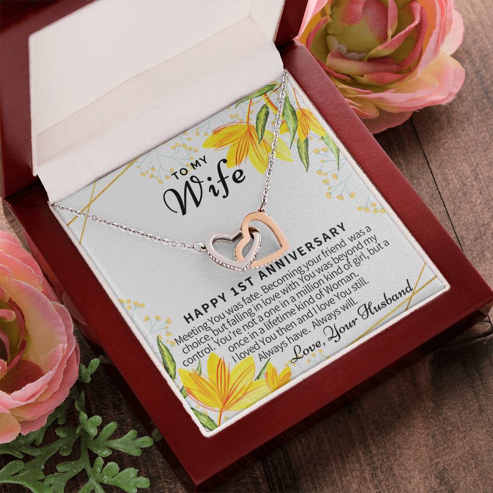 Gift For Wife Interlocking Hearts Necklace