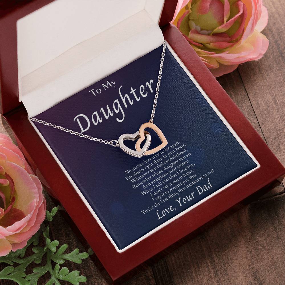 Collection Daughter - No Matter How Near Or Far Apart - Interlocking Hearts Necklace