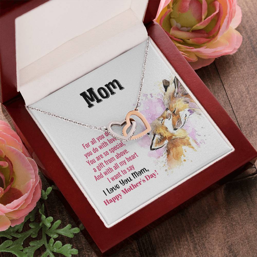 Happy Mothers Day Interlocking Hearts Interlocking Hearts Necklace