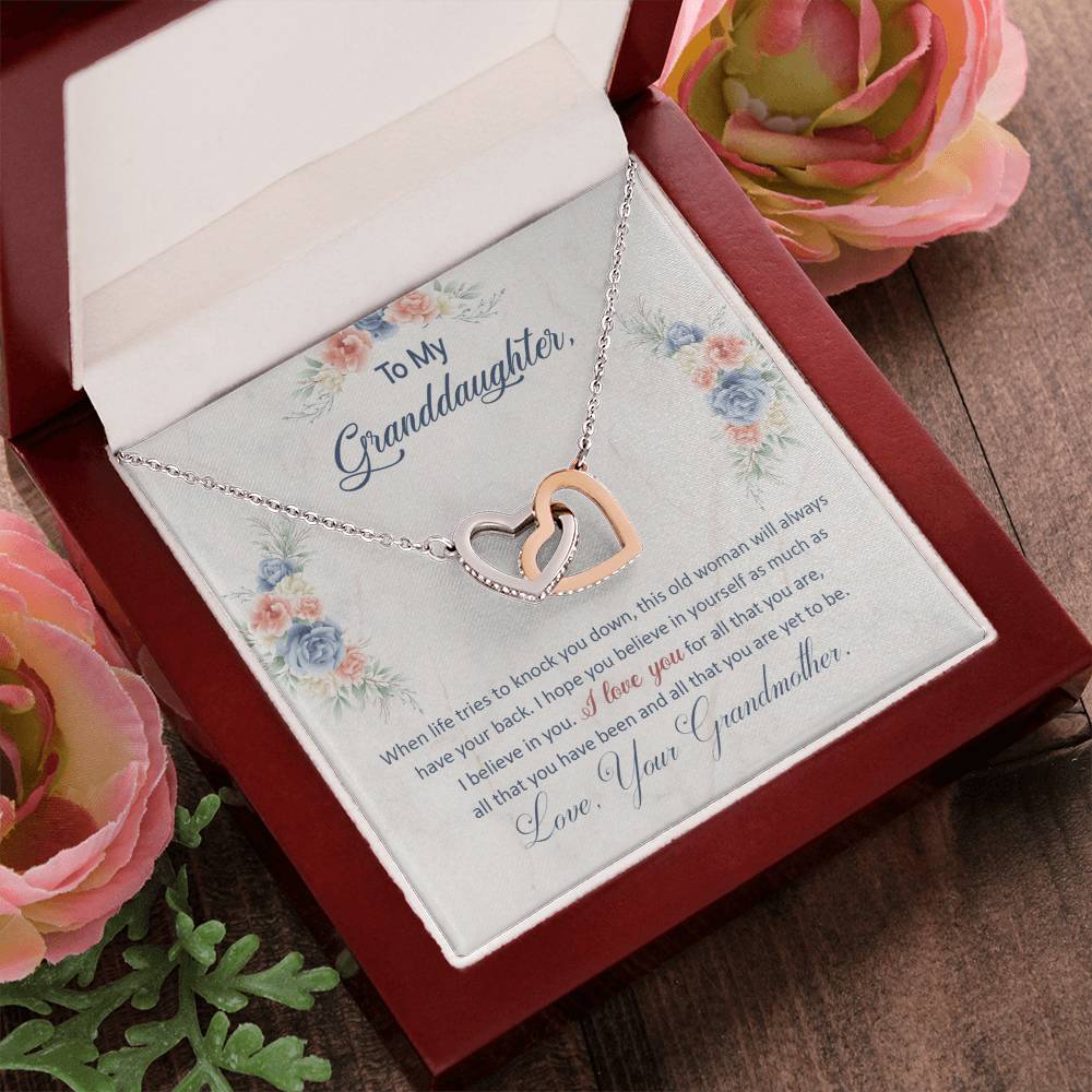 Collection Granddaughter - I Hope You Believe In Yourself - Interlocking Hearts Necklace