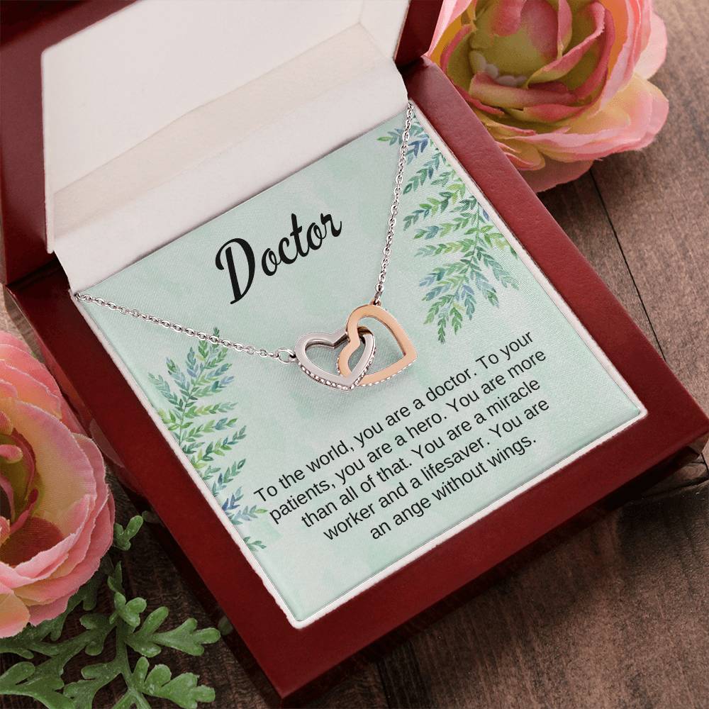 Doctor Gift Interlocking Hearts Necklace