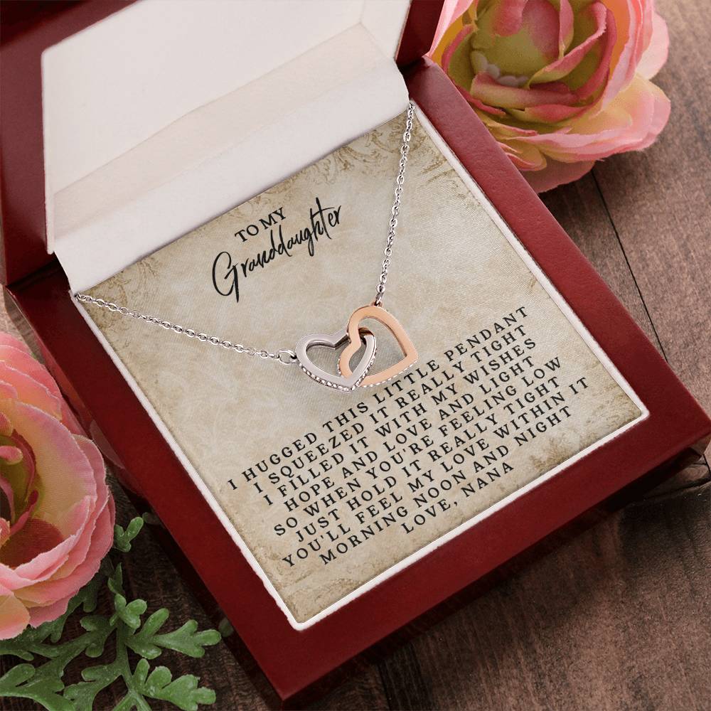 To My Granddaughter Necklace Birthday Gift For Granddaughter Necklace For Granddaughter From Grandma Granddaughter Necklace Interlocking Hearts Necklace