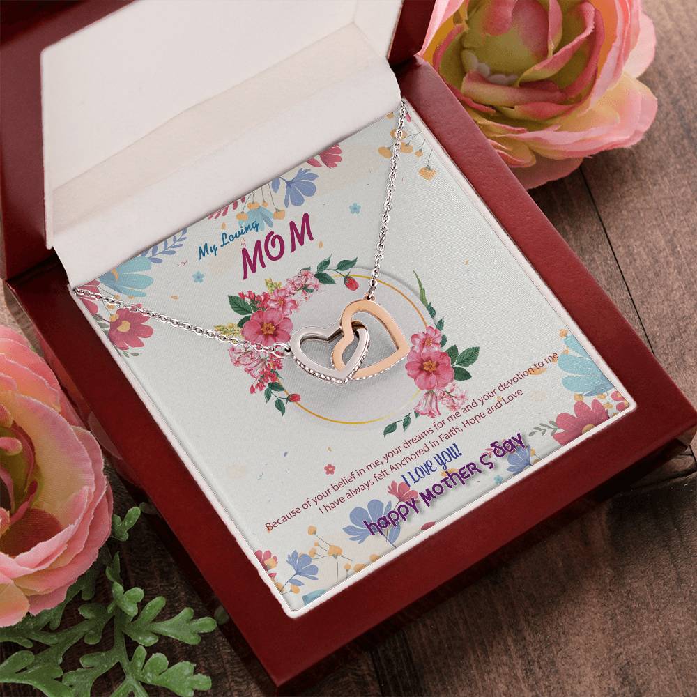 To My Mom Interlocking Hearts Necklace